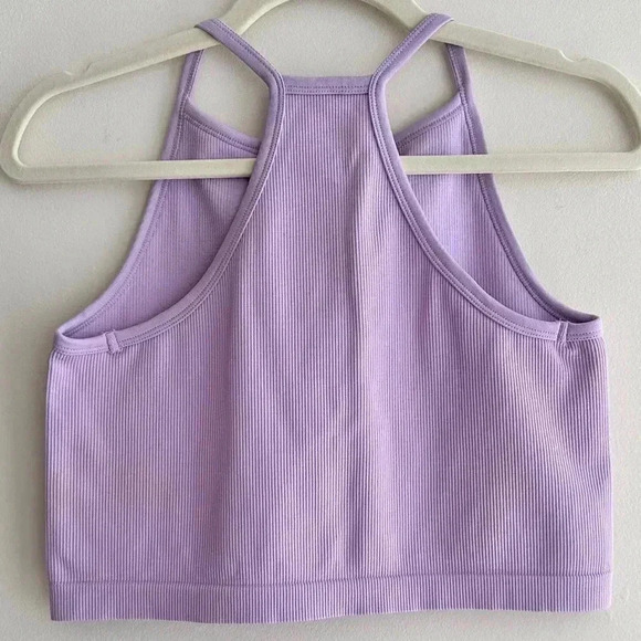 J.o&co Light Support Seamless Rib Knit Tank Top, Lilac/Lavender Tank, Size M-L - Picture 11 of 16